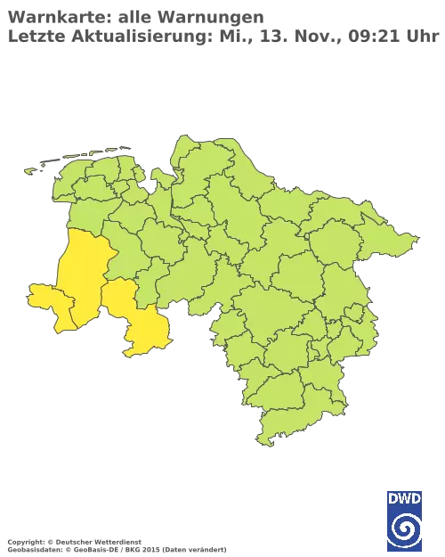 Aktuelle Wetterwarnungen für  Uelzen