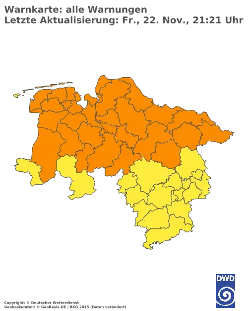 Aktuelle Wetterwarnungen für  Uelzen