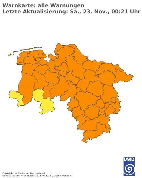 Aktuelle Wetterwarnungen für  Uelzen