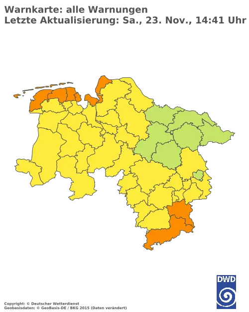 Aktuelle Wetterwarnungen für  Uelzen