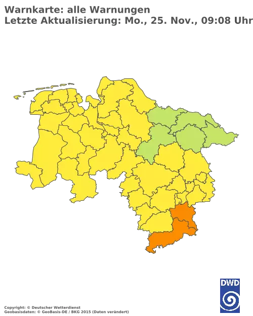 Aktuelle Wetterwarnungen für  Uelzen