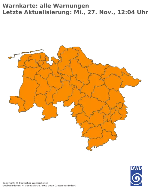 Aktuelle Wetterwarnungen für  Uelzen