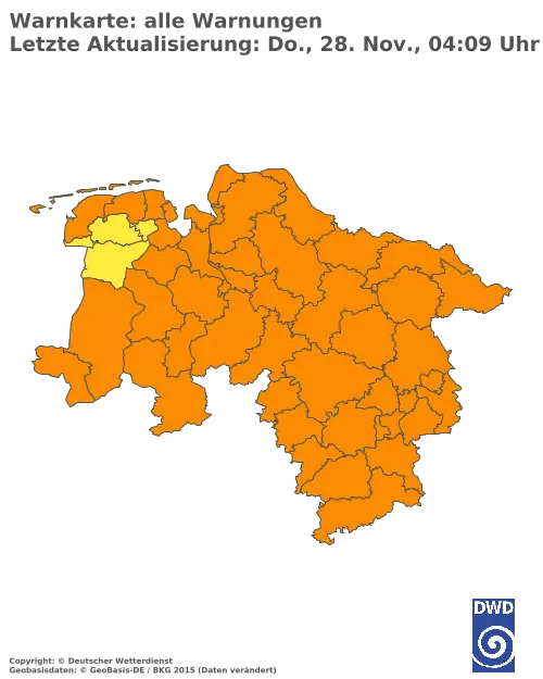 Aktuelle Wetterwarnungen für  Uelzen