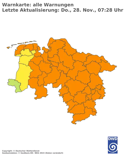 Aktuelle Wetterwarnungen für  Uelzen