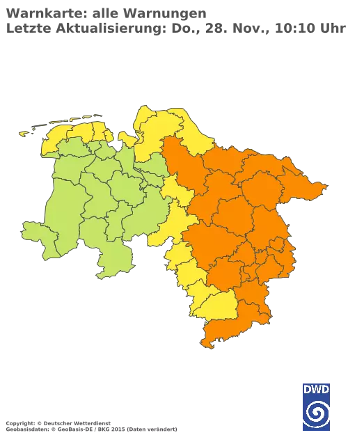 Aktuelle Wetterwarnungen für  Uelzen