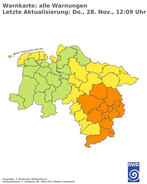 Aktuelle Wetterwarnungen für  Uelzen