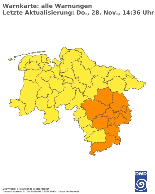 Aktuelle Wetterwarnungen für  Uelzen