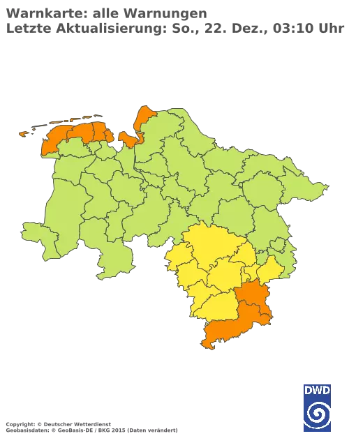 Aktuelle Wetterwarnungen für  Uelzen