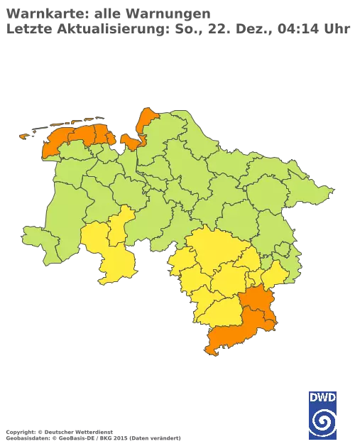 Aktuelle Wetterwarnungen für  Uelzen