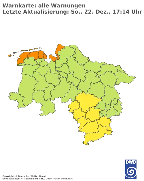 Aktuelle Wetterwarnungen für  Uelzen