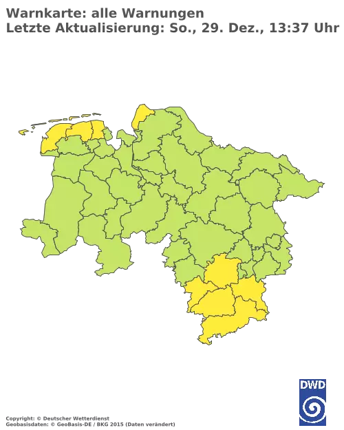 Aktuelle Wetterwarnungen für  Uelzen