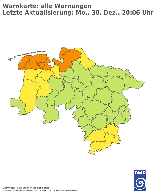 Aktuelle Wetterwarnungen für  Uelzen