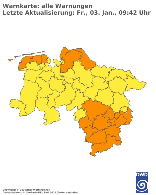 Aktuelle Wetterwarnungen für  Uelzen