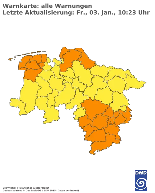 Aktuelle Wetterwarnungen für  Uelzen