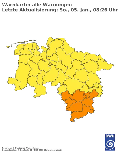 Aktuelle Wetterwarnungen für  Uelzen