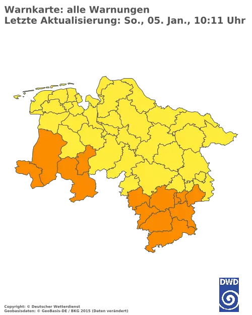 Aktuelle Wetterwarnungen für  Uelzen