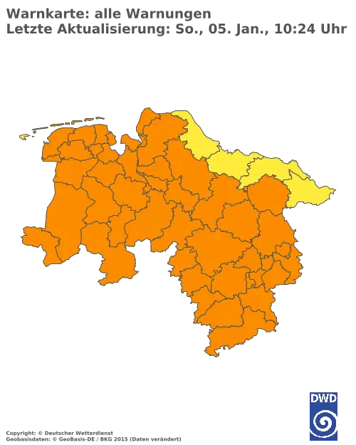 Aktuelle Wetterwarnungen für  Uelzen