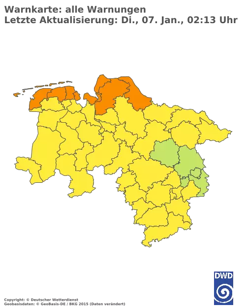 Aktuelle Wetterwarnungen für  Uelzen