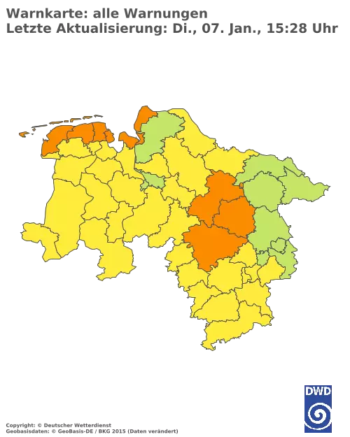 Aktuelle Wetterwarnungen für  Uelzen