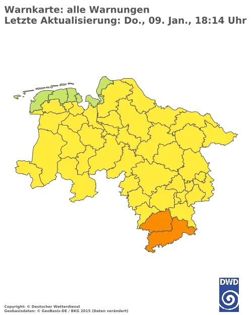 Aktuelle Wetterwarnungen für  Uelzen