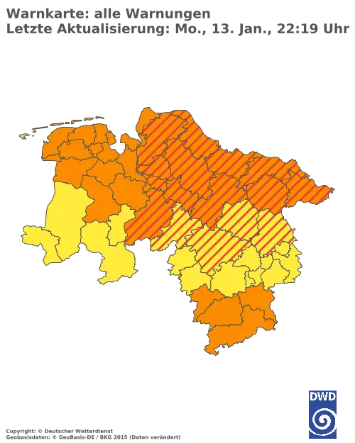 Aktuelle Wetterwarnungen für  Uelzen