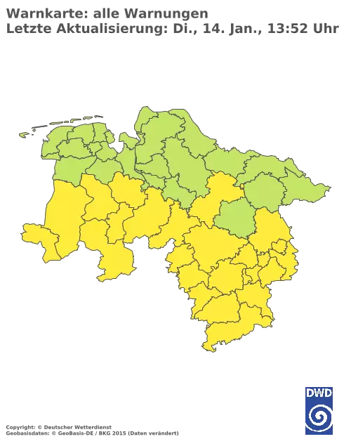 Aktuelle Wetterwarnungen für  Uelzen