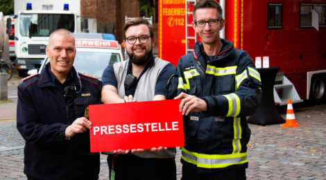 Feuerwehr-Pressesprecher aus Uelzen und Ebstorf zur Unterstützung des Lüneburger Pressestabes beim LFV-Jubiläum im Wochenendeinsatz
